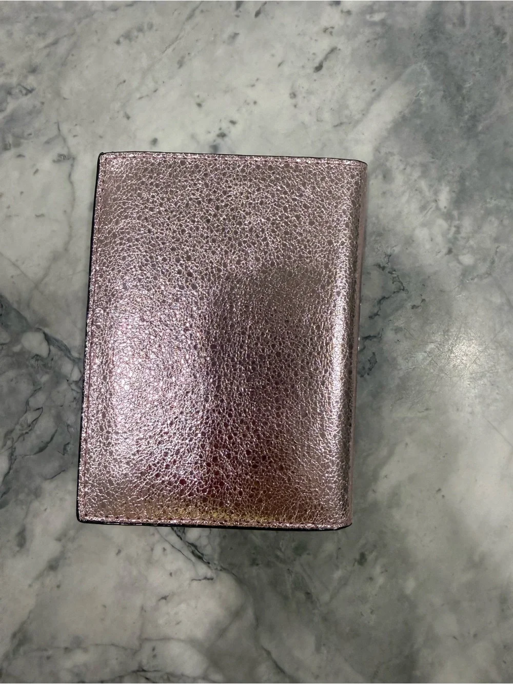 Metallic Pink Heart Stud Passport Holder